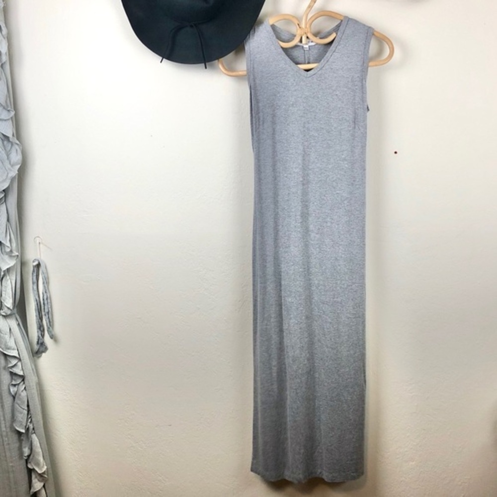 VTG Harlow Sleeveless Gray Maxi Dress Small Petite